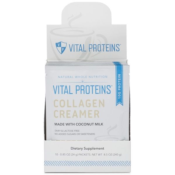 Vital Proteins, Collagen Creamer, Coconut, 10 Packets, 0.85 oz (24 g) Each (Discontinued Item)