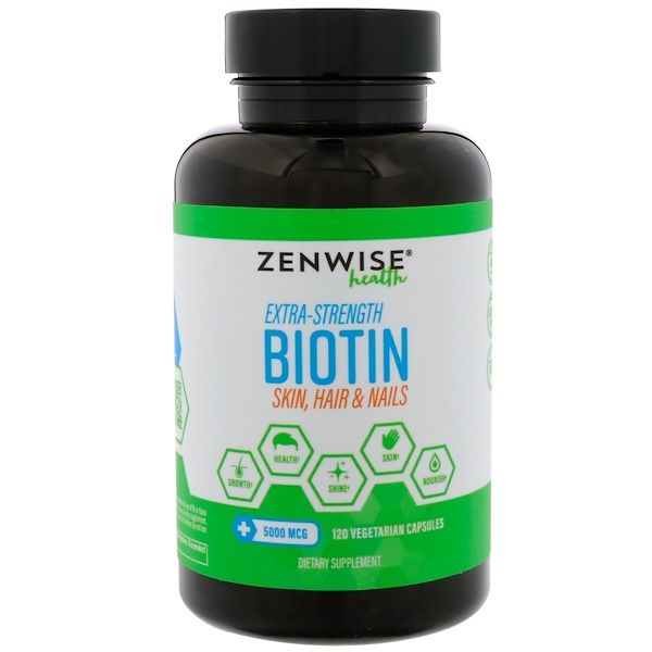 Zenwise , Extra-Strength Biotin, 5000 mcg, 120 Vegetarian s 240 Count (2x120)