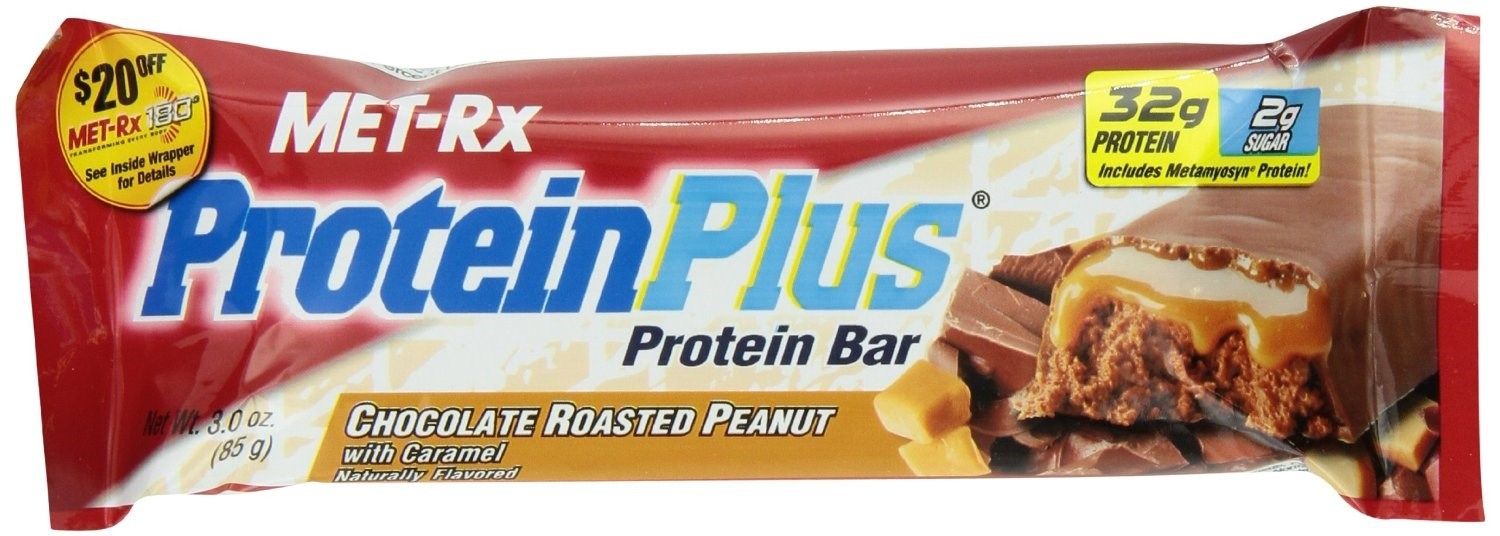 Met-Rx Protein + Protein Bar Chocolate Roasted Peanut & Caramel 85G 3 Oz 12 Bars