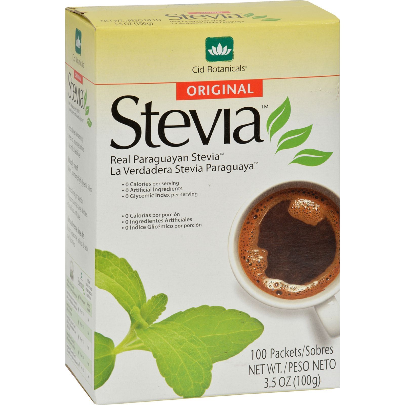 Cid Botanicals Stevia Original Packets - 3.5 Oz