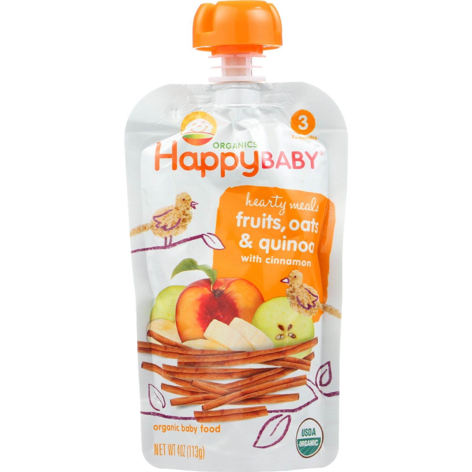 Happy Baby Baby Food -  - Hearty Meals - Stage 3 - Mama Grain - Pouch - 4 Oz