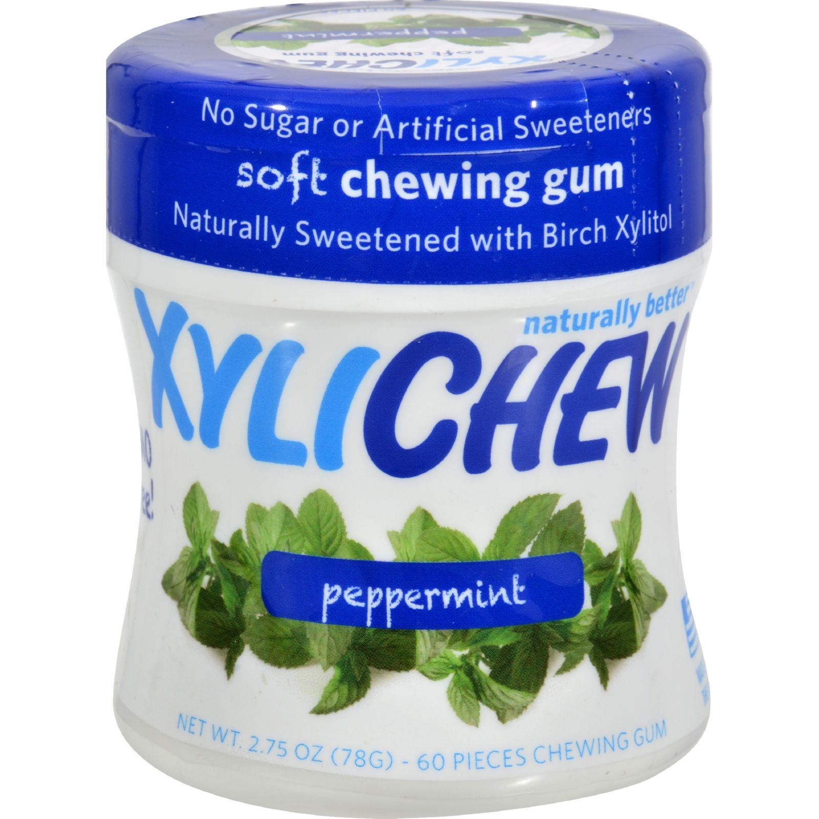 Xylichew Chewing Gum - Sugar Free Peppermint - 60 Piece Jar