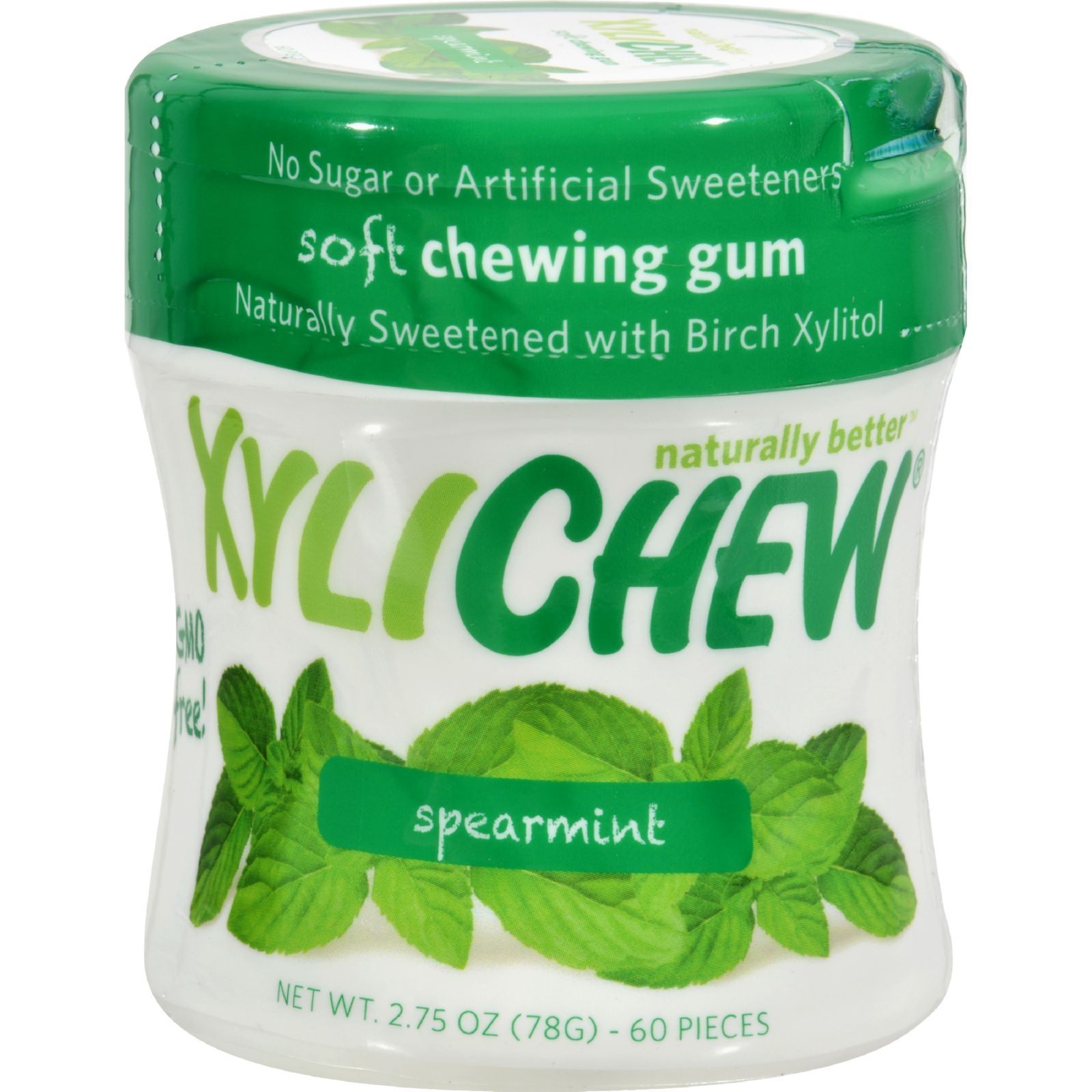 Xylichew Chewing Gum - Sugar Free Spearmint - 60 Piece Jar
