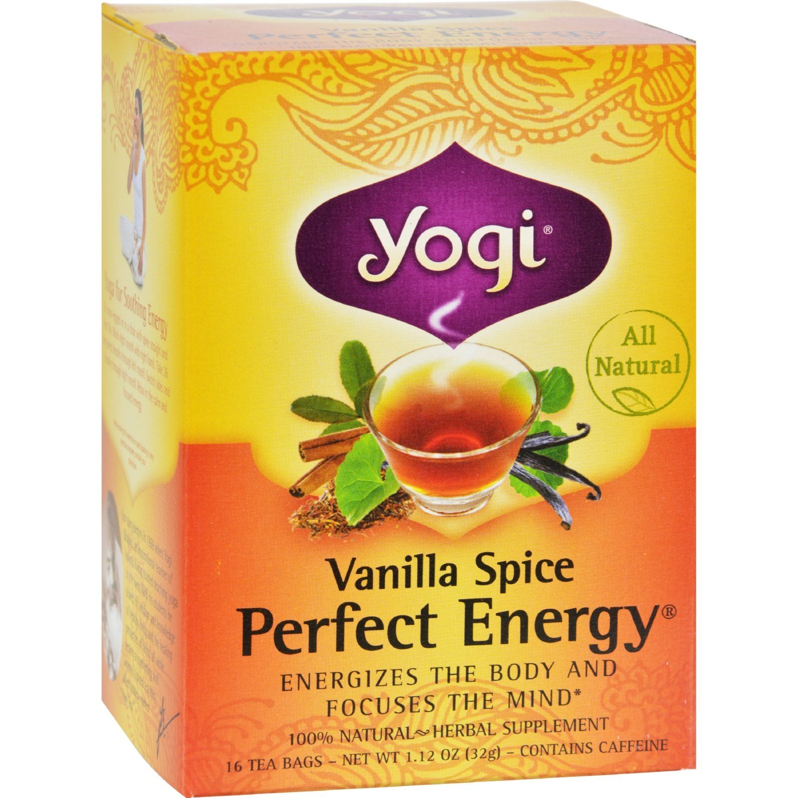 Yogi Perfect Energy al Tea Vanilla Spice - 16 Tea Bags