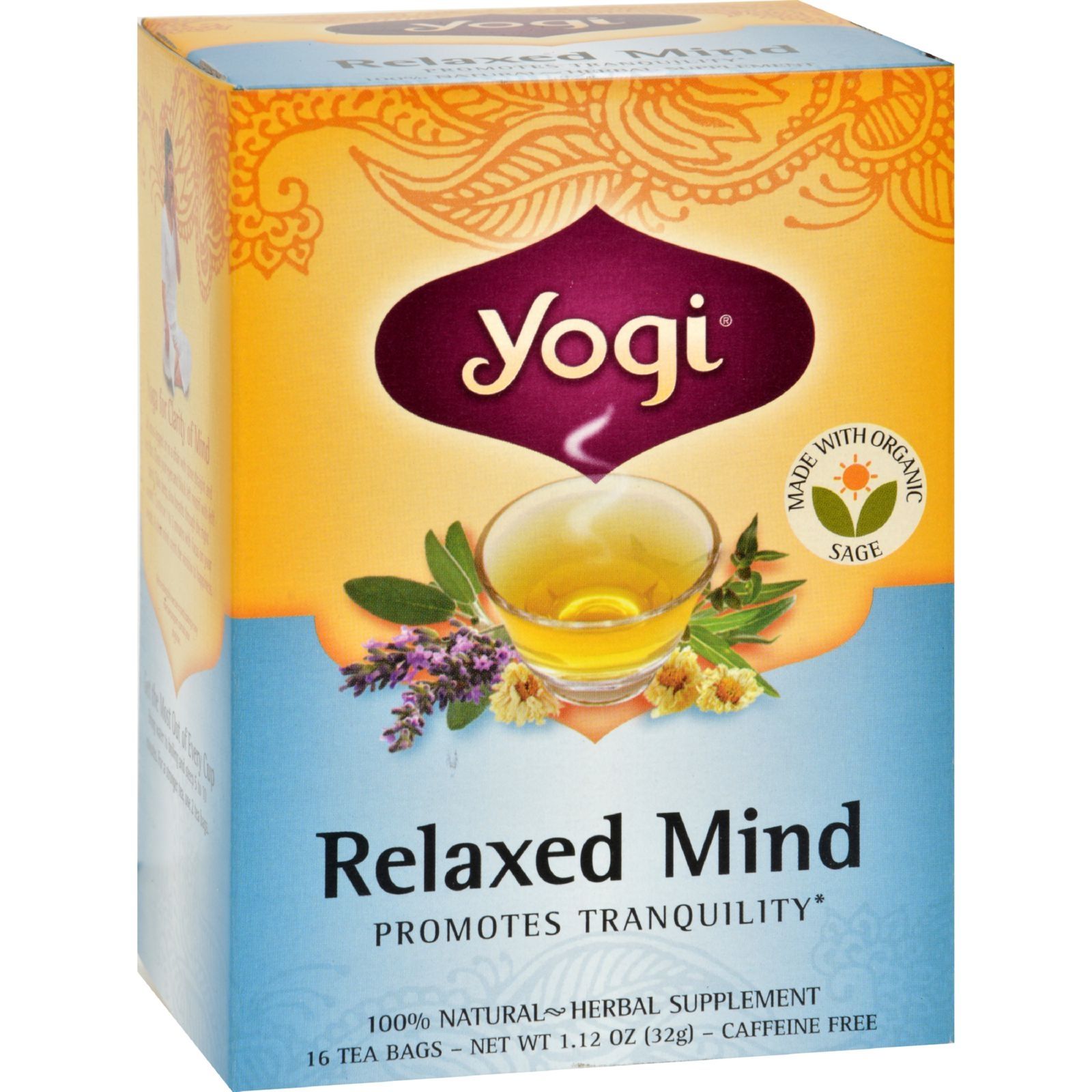 Yogi Relaxed Mind al Tea Caffeine Free - 16 Tea Bags