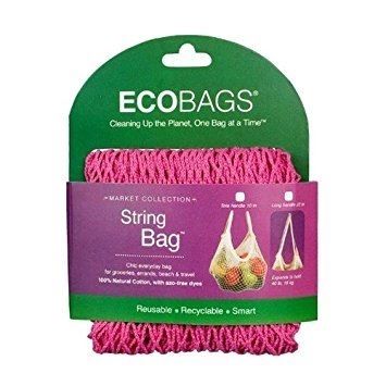 Eco-Bags, Tote,String Hndl,Fuschia 6X7.5 In Ea 1