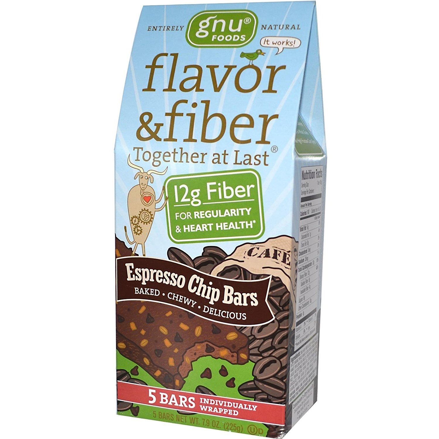 Gnu Foods, Flavor&Fiber,Espresso Chp 5/1.6 Oz