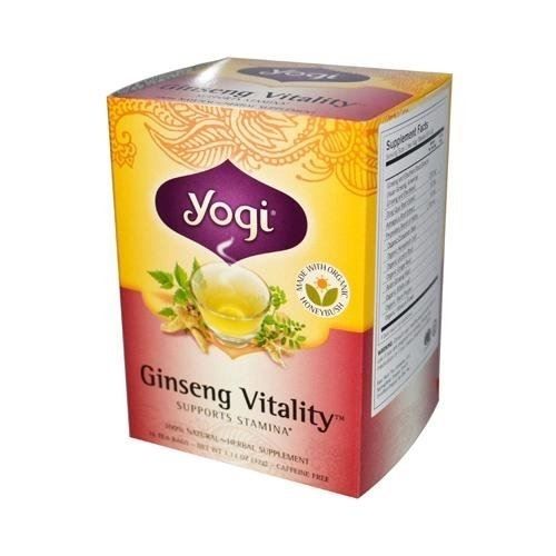 Yogi Tea Ginseng Vitality - Supports Stamina - Caffeine Free - 16 Tea Bags