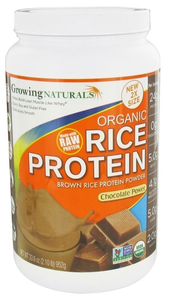 Growing Naturals Rice Protein Powder - Chocolate Power - 33.6 Oz