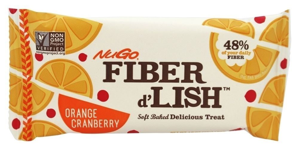 Nugo tion Bar - Fiber Dlish - Orange Cranberry - 1.6 Oz Bars