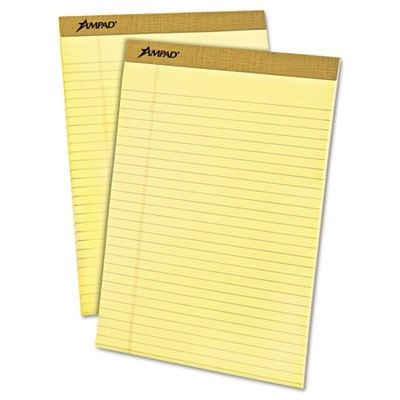 Esselte Pendaflex Corp., Writing Pad, Legal Rule, Letter, Canary, Micro Perf, 50-Sheet Pads, Dozen