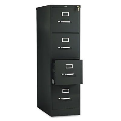 Hon Company, 510 Series Four-Drawer, Full-Suspension File, Letter, 52H X25d, Black