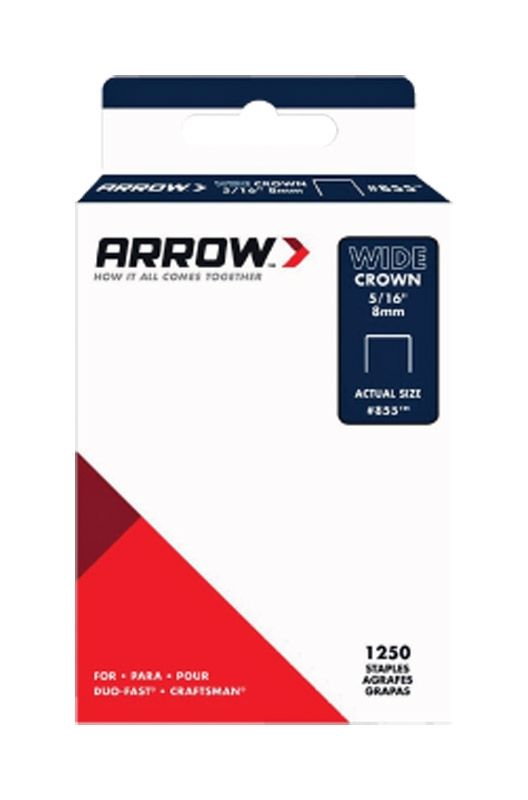 Arrow Fastener  #855  5/16 In. L X 1/2 In. W Galvanized Steel  Wide Crown  Standard Stes  18 Ga. 1250 Pk