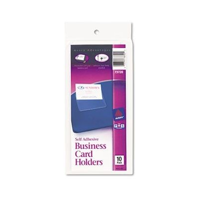 Avery-Dennison, Self-Adhesive Business Card Holders, Top Load, 3-1/2 X 2, Clear, 10/Pack