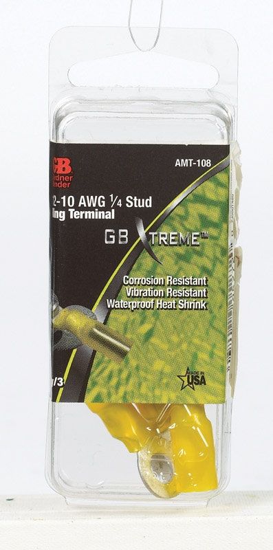 Gardner Bender  Xtreme  12-10 Ga. Insulated Wire  Ring Terminal  3 Pk