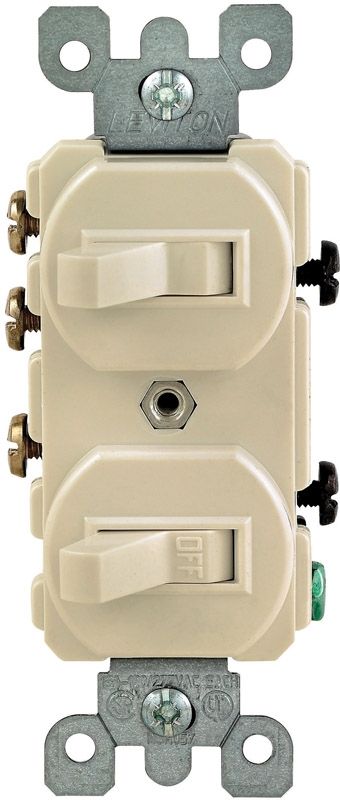 Leviton  15 Amps Single Pole/3 Way  Switch  Ivory  1 Pk