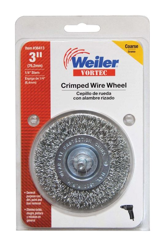 Weiler  Vortec  3 In. Crimped  Wire Wheel  4500 Rpm 1 Pc.