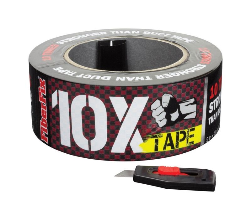 Fiberfix  1.88 In. W X 20 Yd. L Black/Red  Checker  Duct Tape