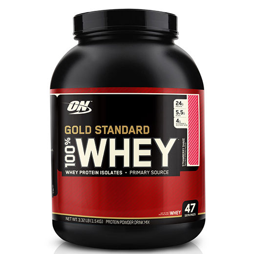 Optimum Gold Standard 100% Whey - Delicious Strawberry - 5 lbs.