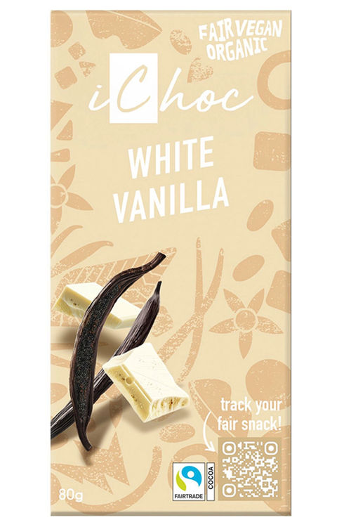 White Vanilla Rice Chocolate Bar 80g (iChoc)