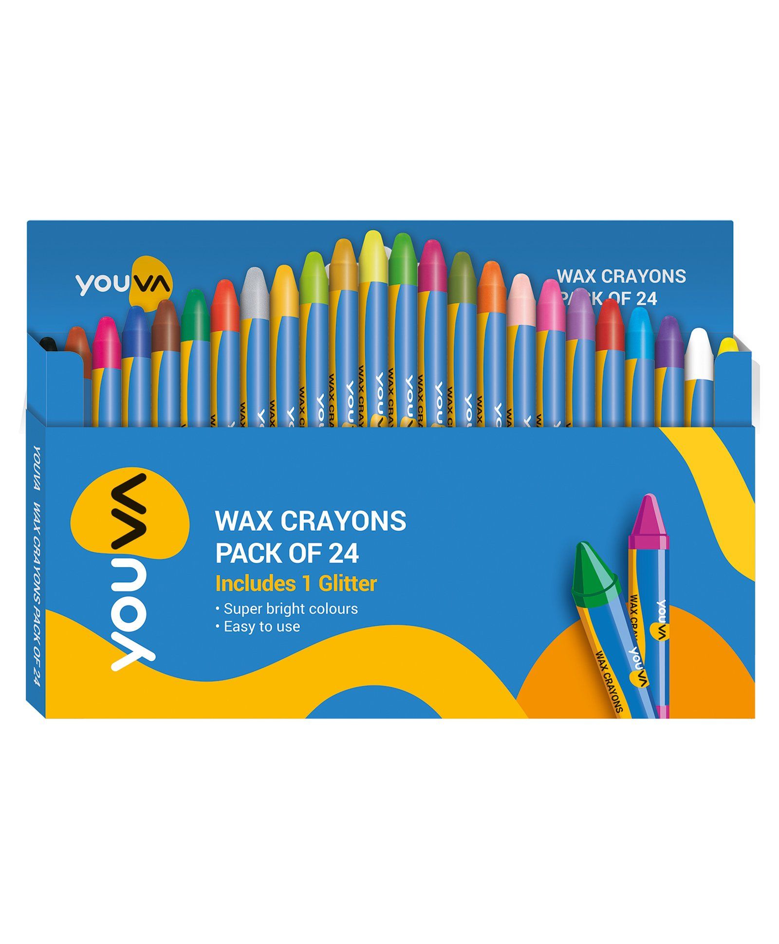 Youva Wax Crayons Pack of 24 Shades