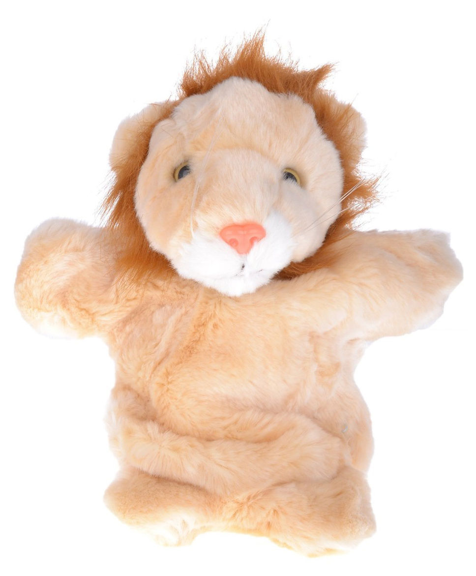 Twisha Hand Puppet Lion Cream And Brown - 25.4 cm
