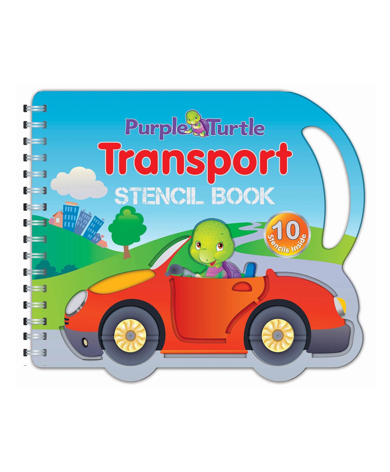 Purple Turtle Transport Stencil Board Book
