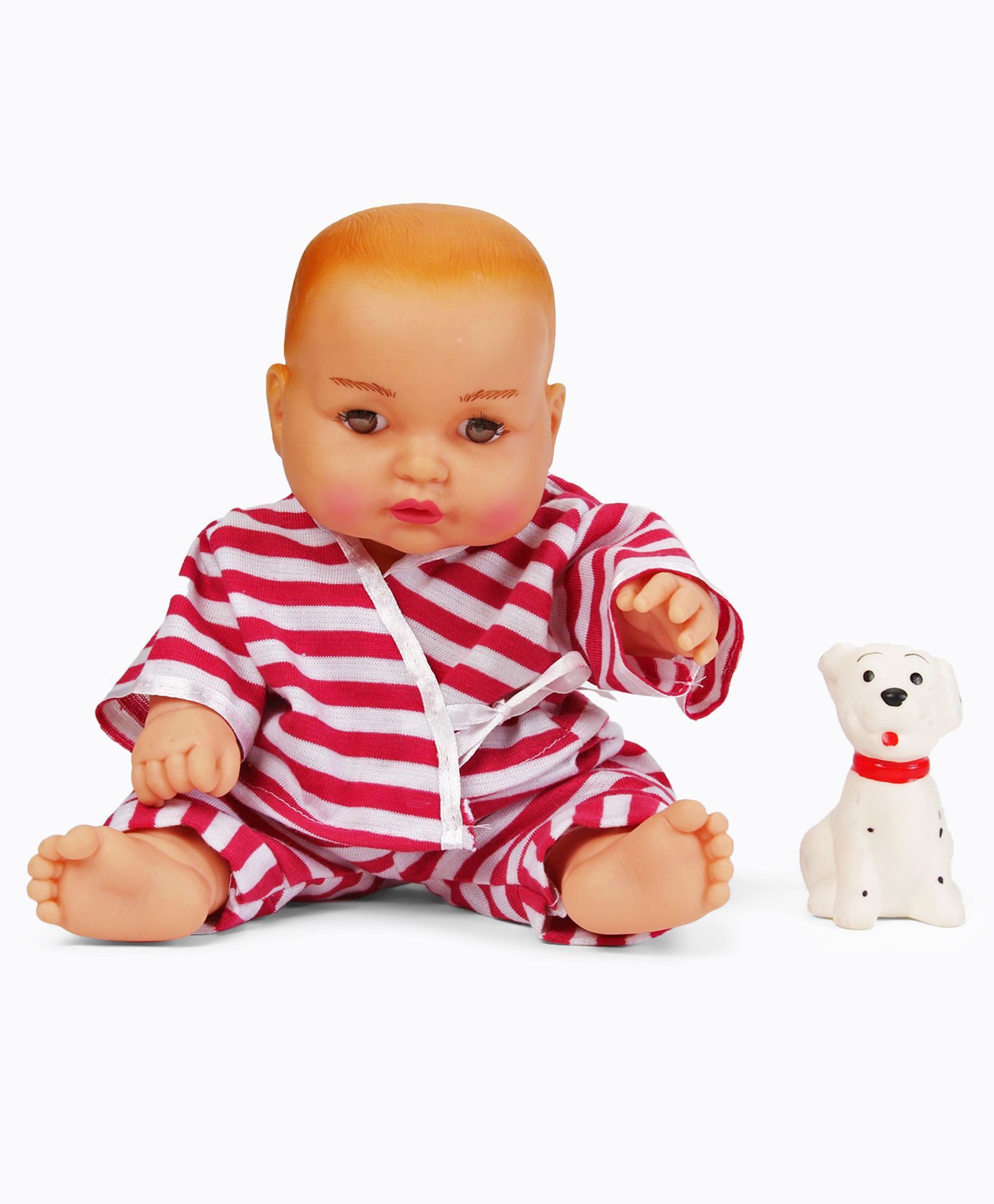 Speedage Cute Baby Doll With Pet Dog - Pink White