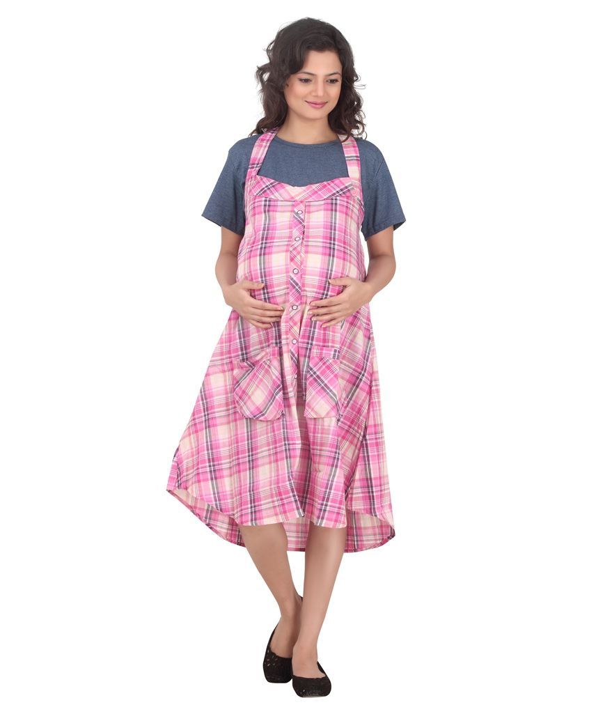 Uzazi Halter Neck Nursing Dungaree With T-Shirt