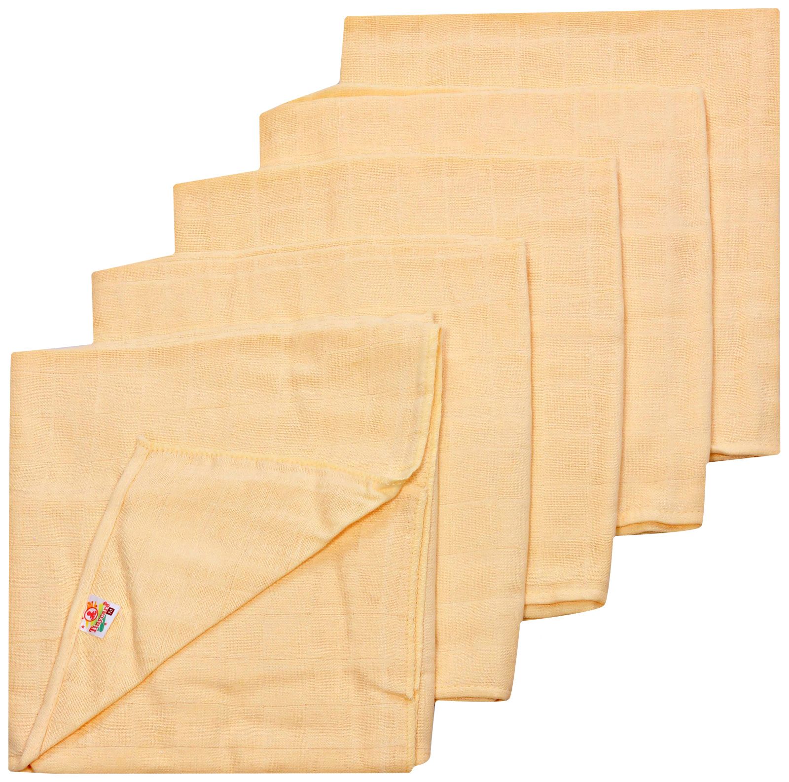 Tinycare Square Cloth Baby Nappy Pale Yellow Extra Large