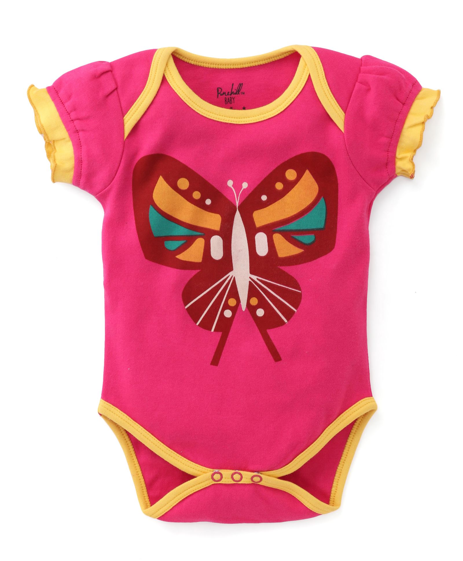 Pinehill Puff Sleeves Butterfly Print Onesie
