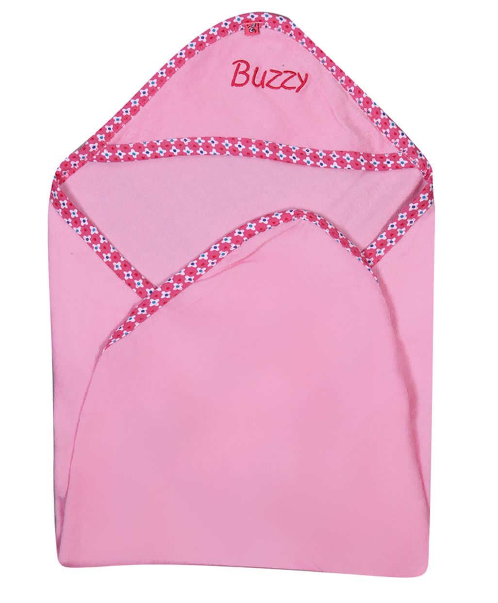 Buzzy Cotton Hooded Quilted Wrap Text Embroidered