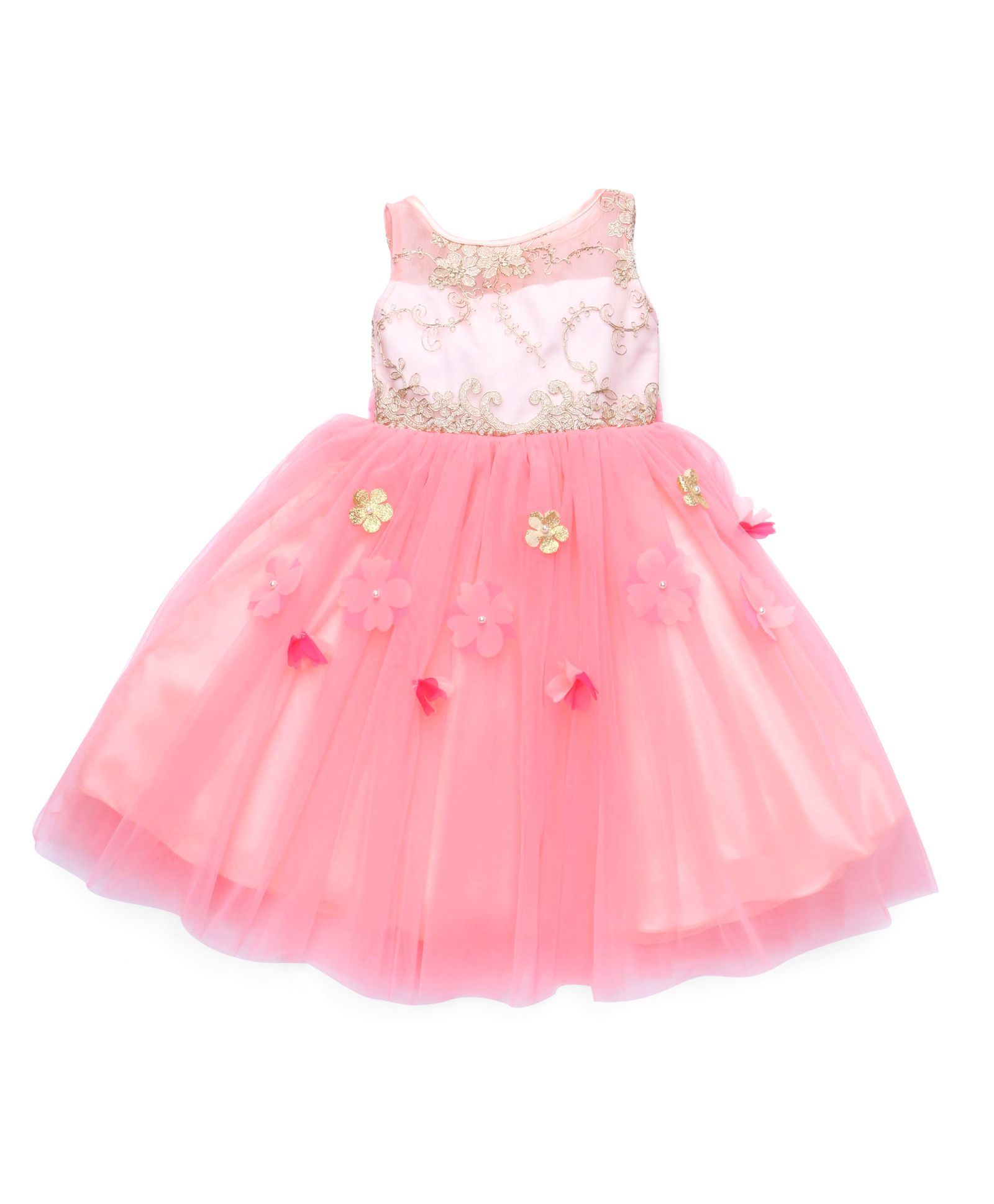 Katibi Sleeveless Party Wear Dress With Embroidery