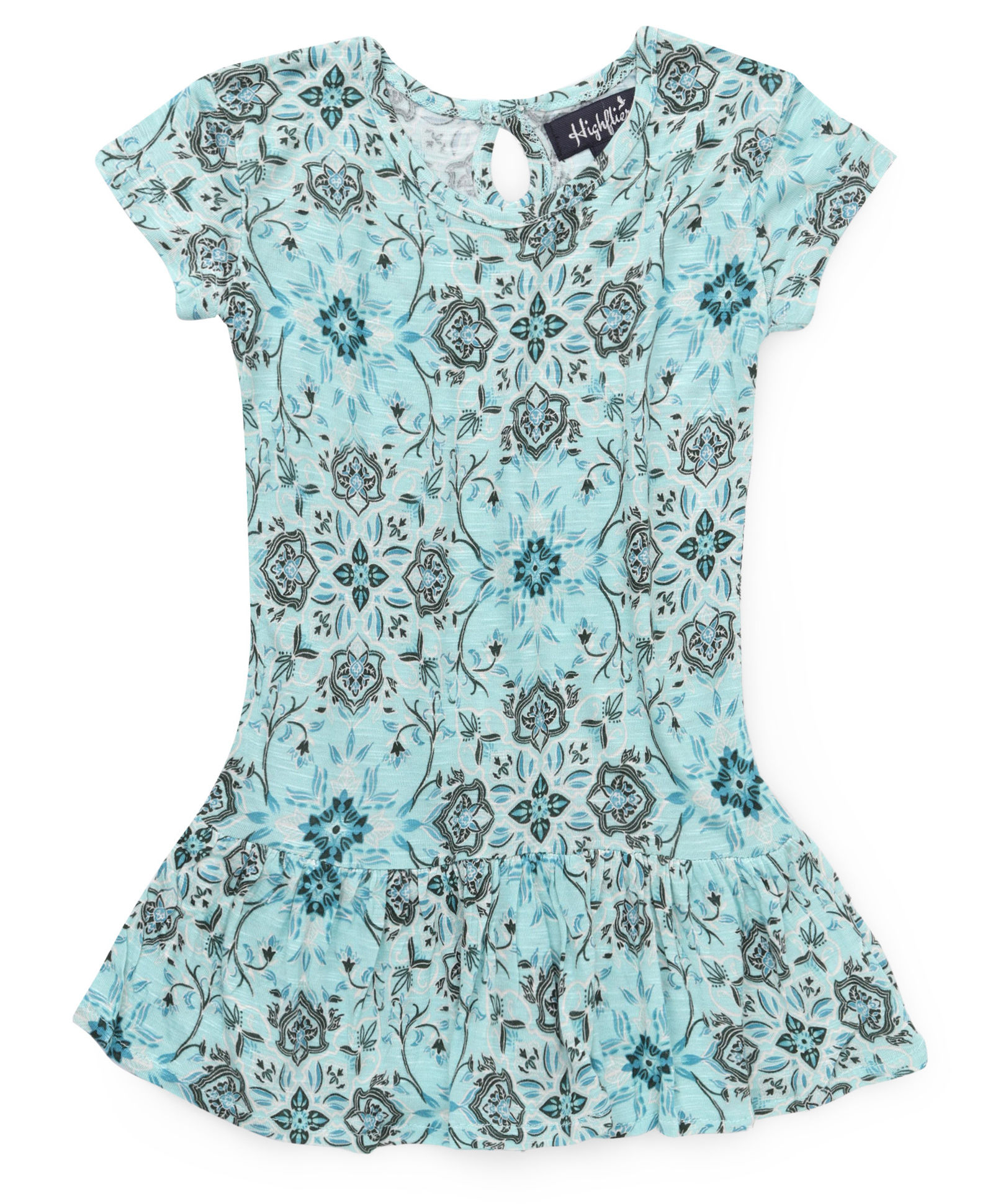 Highflier Printed Peplum Top - Green