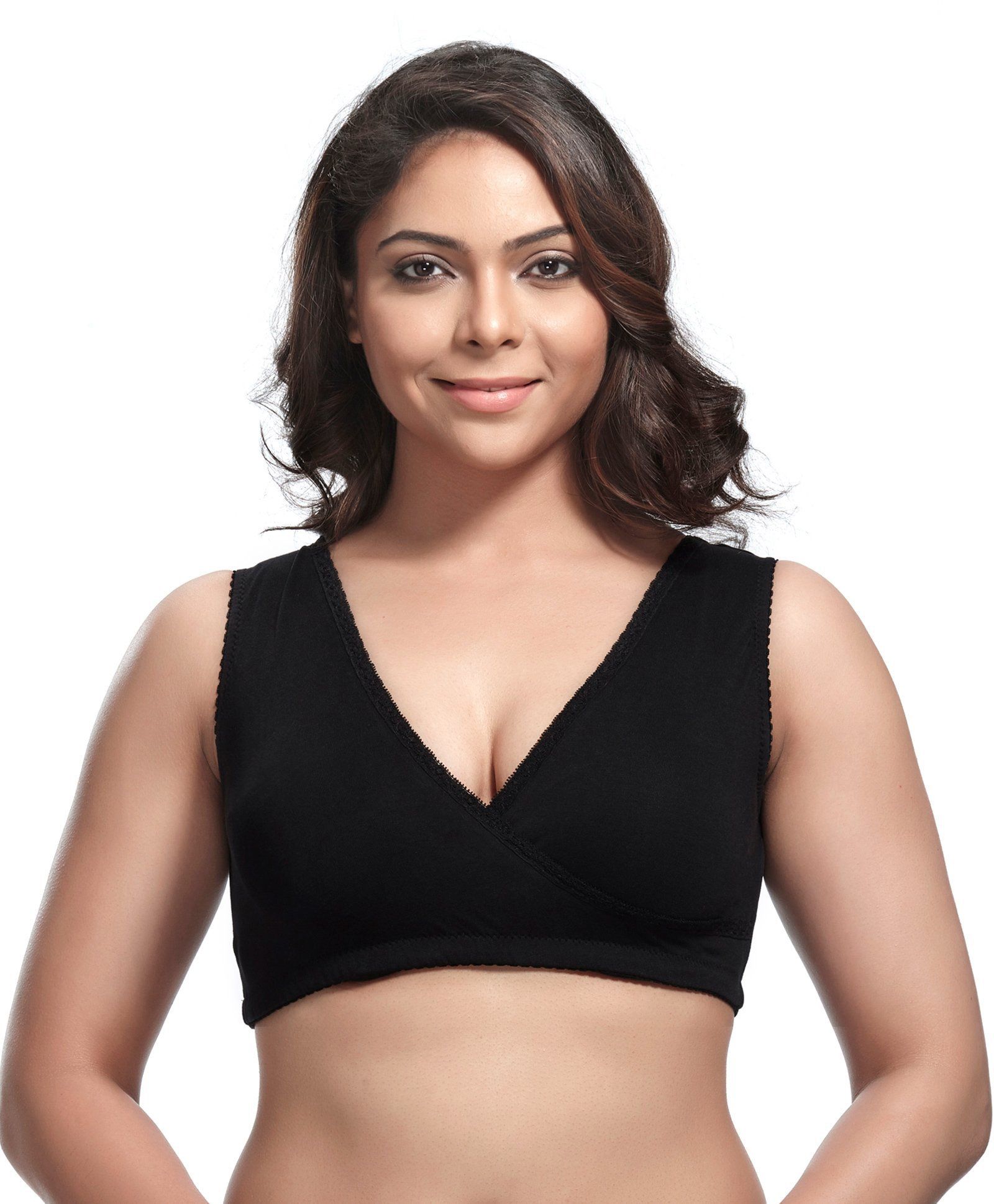 Kriti Maternity Sleep Bra Lace Trim - Black