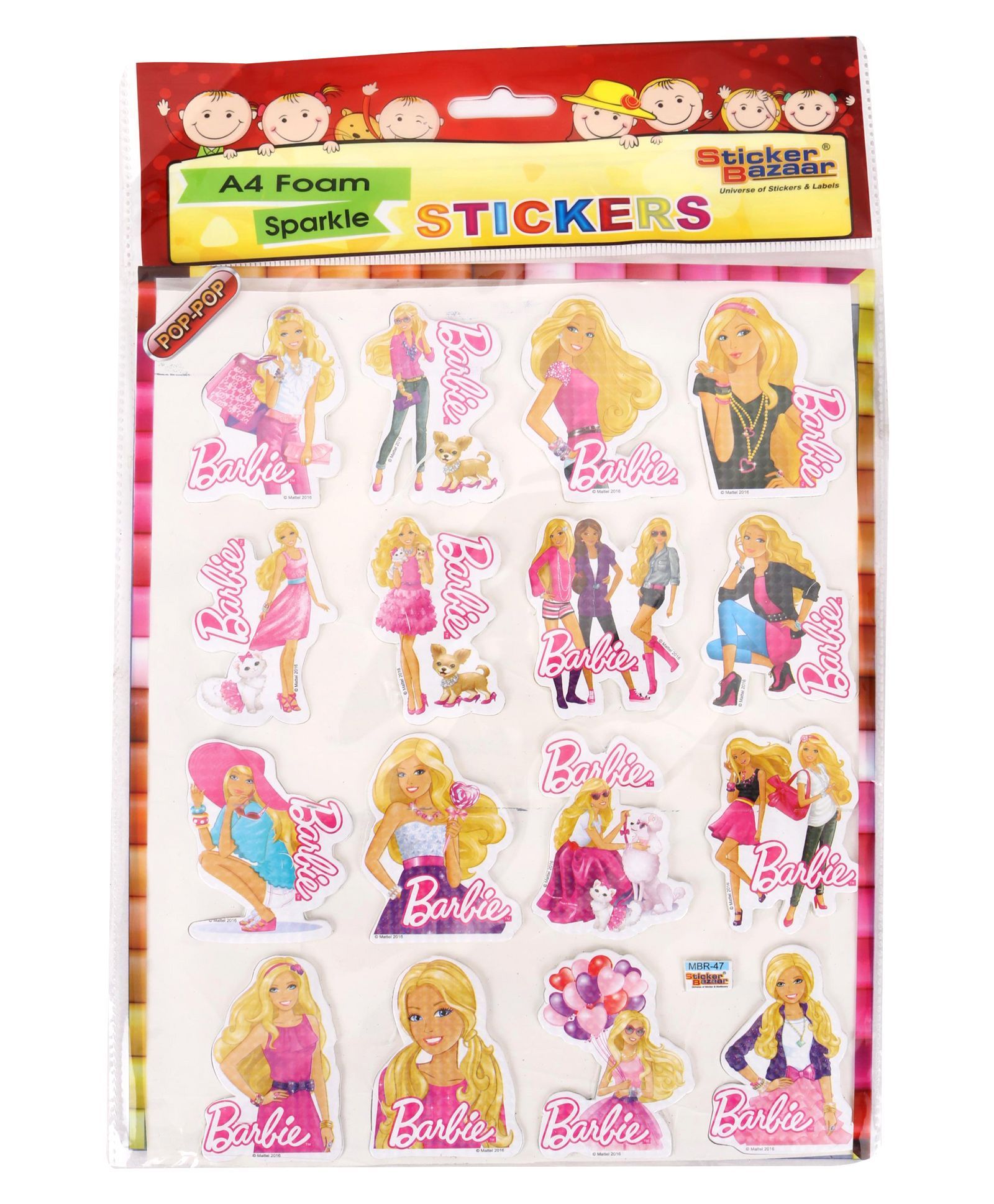 Buy Sticker Bazaar Barbie A4 Foam Sparkle Sticker Multi Color