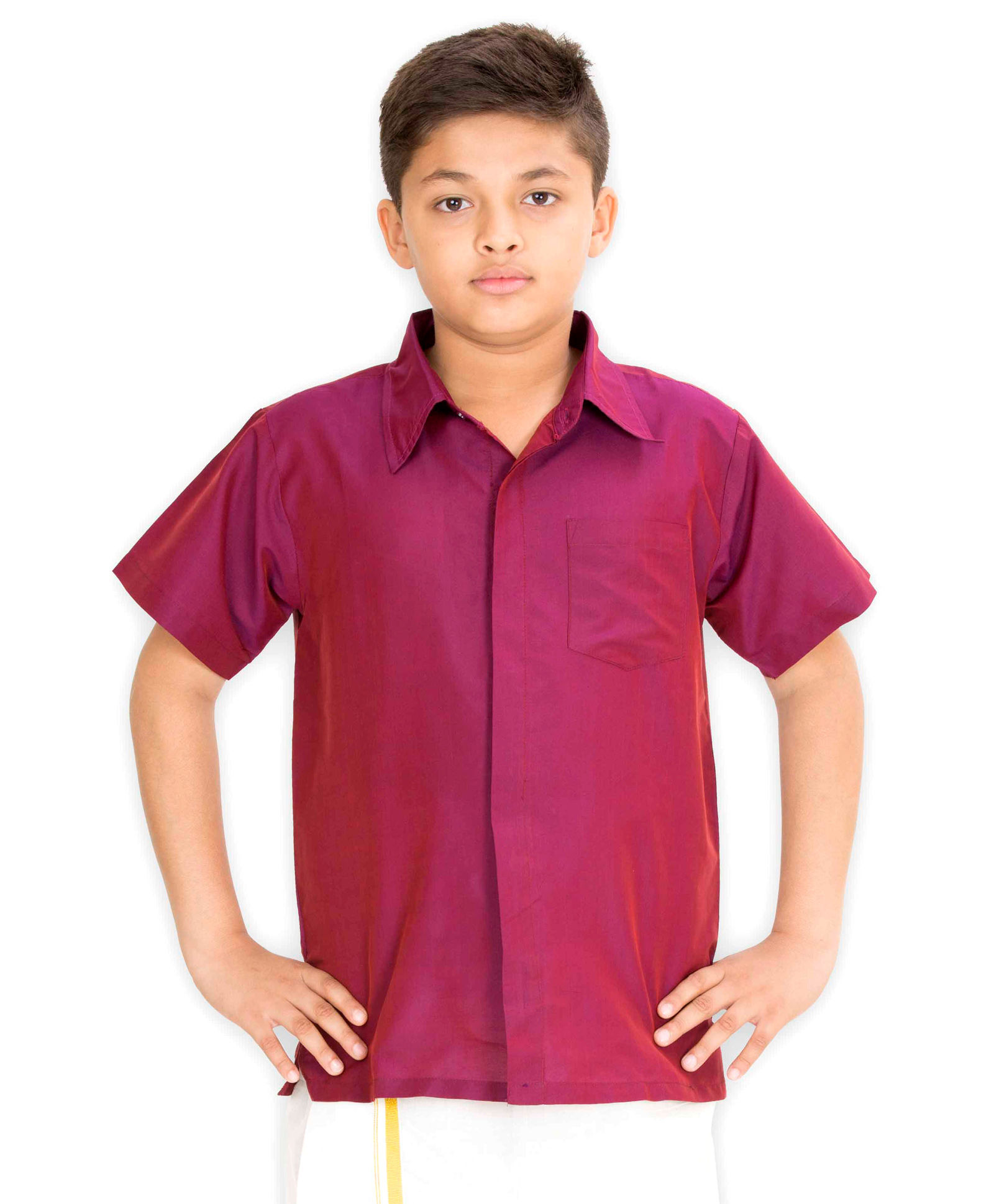 Kutti Baba Boys Occasional Shirt - Maroon