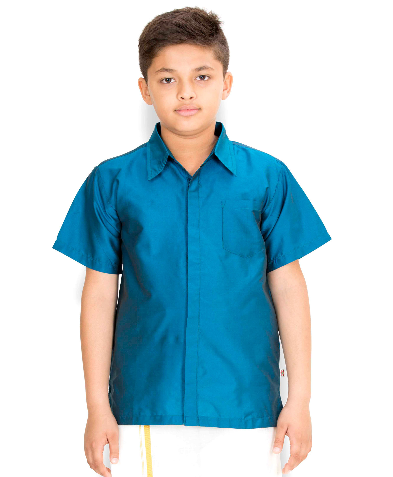 Kutti Baba Boys Ocassional Shirt - Peacock Blue