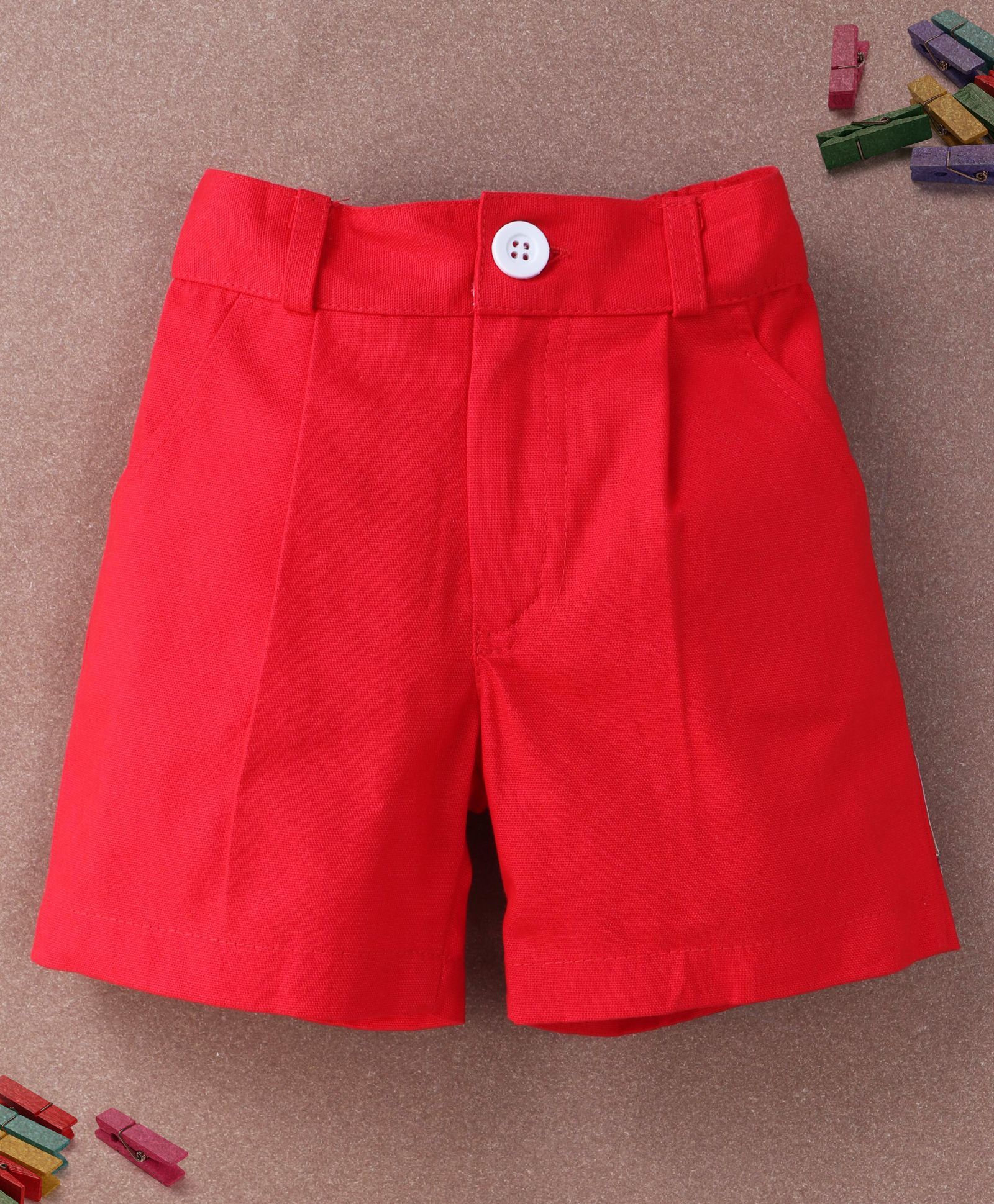 De Berry Smart Pleated Shorts - Red