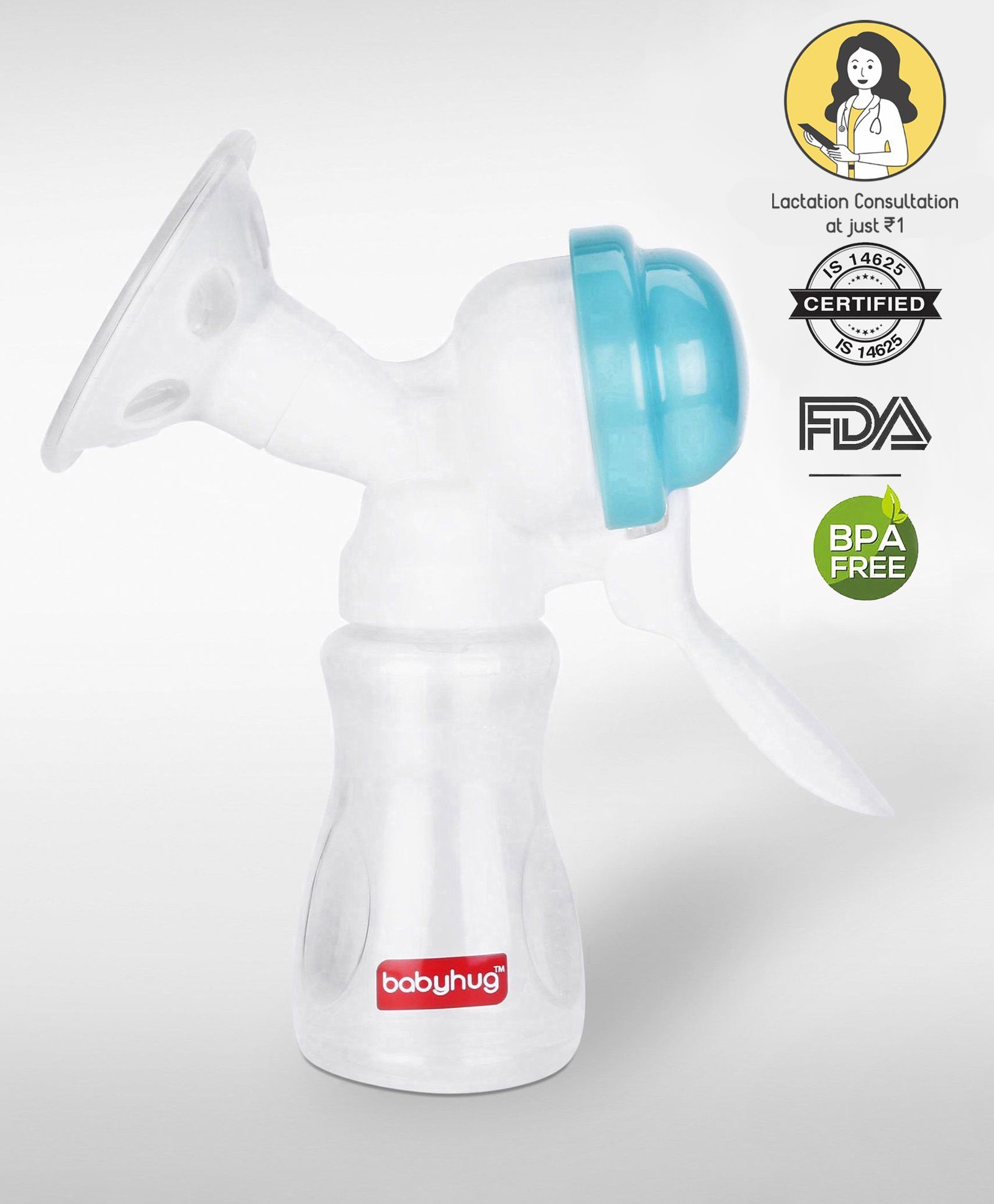 Babyhug Manual Breast Pump - Blue