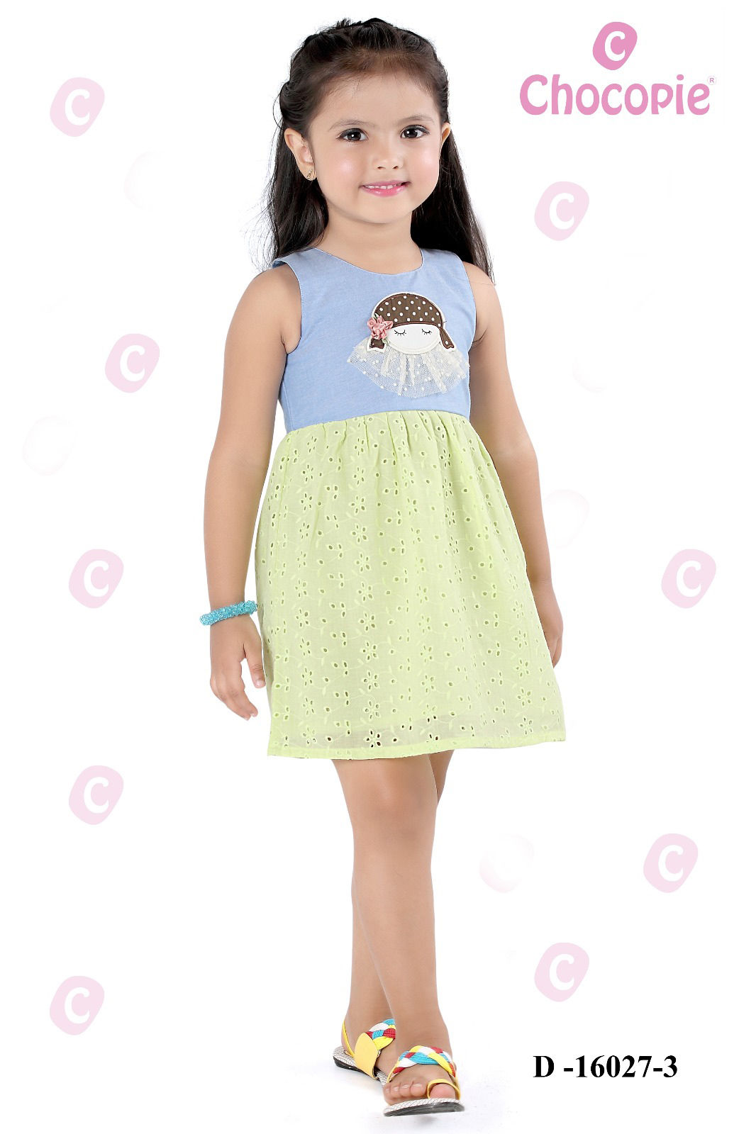 Chocopie Sleeveless Frock With Hakoba Embroidery