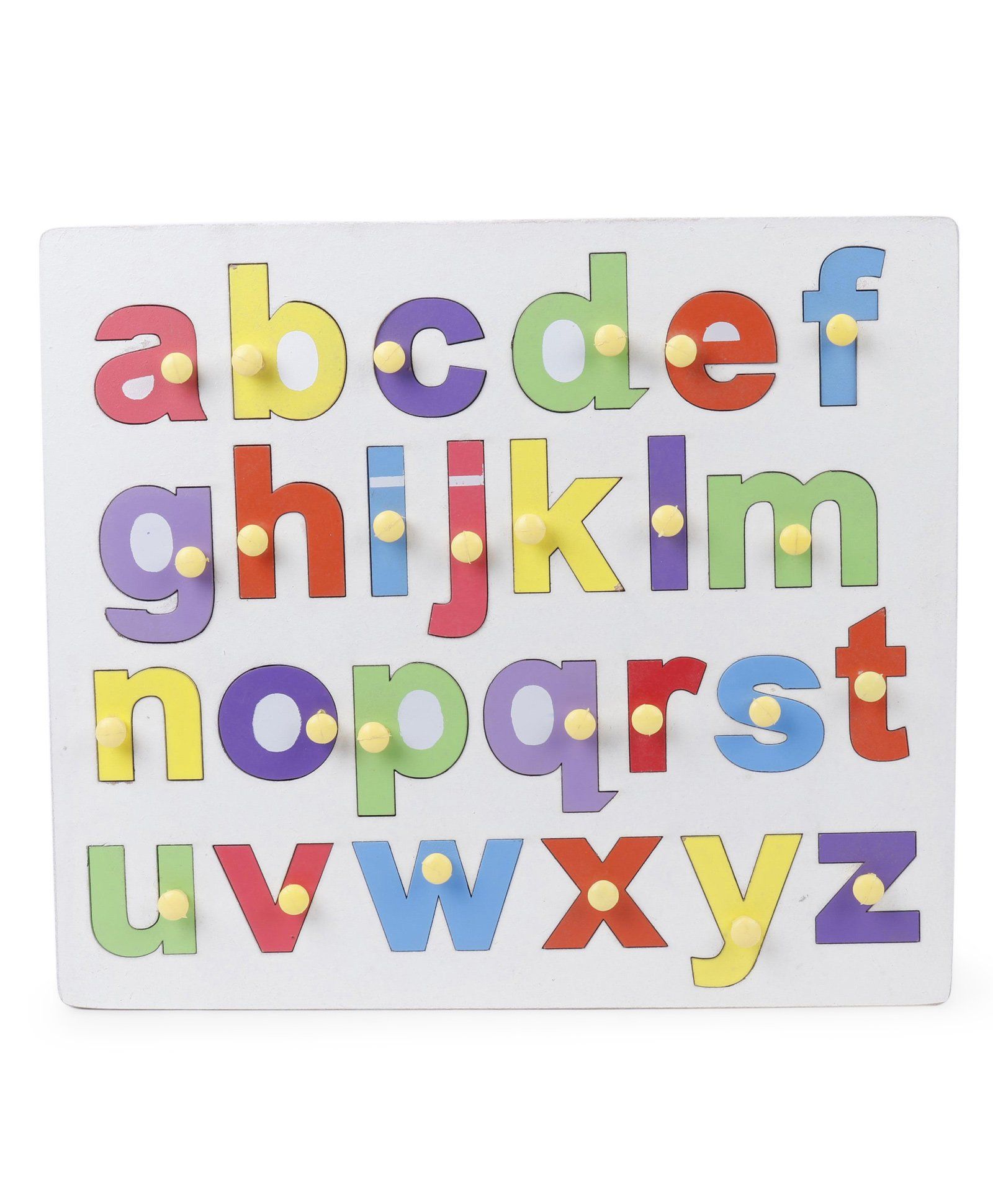 Anindita Toys Wooden Tray Puzzles Small Alphabets Multi Color