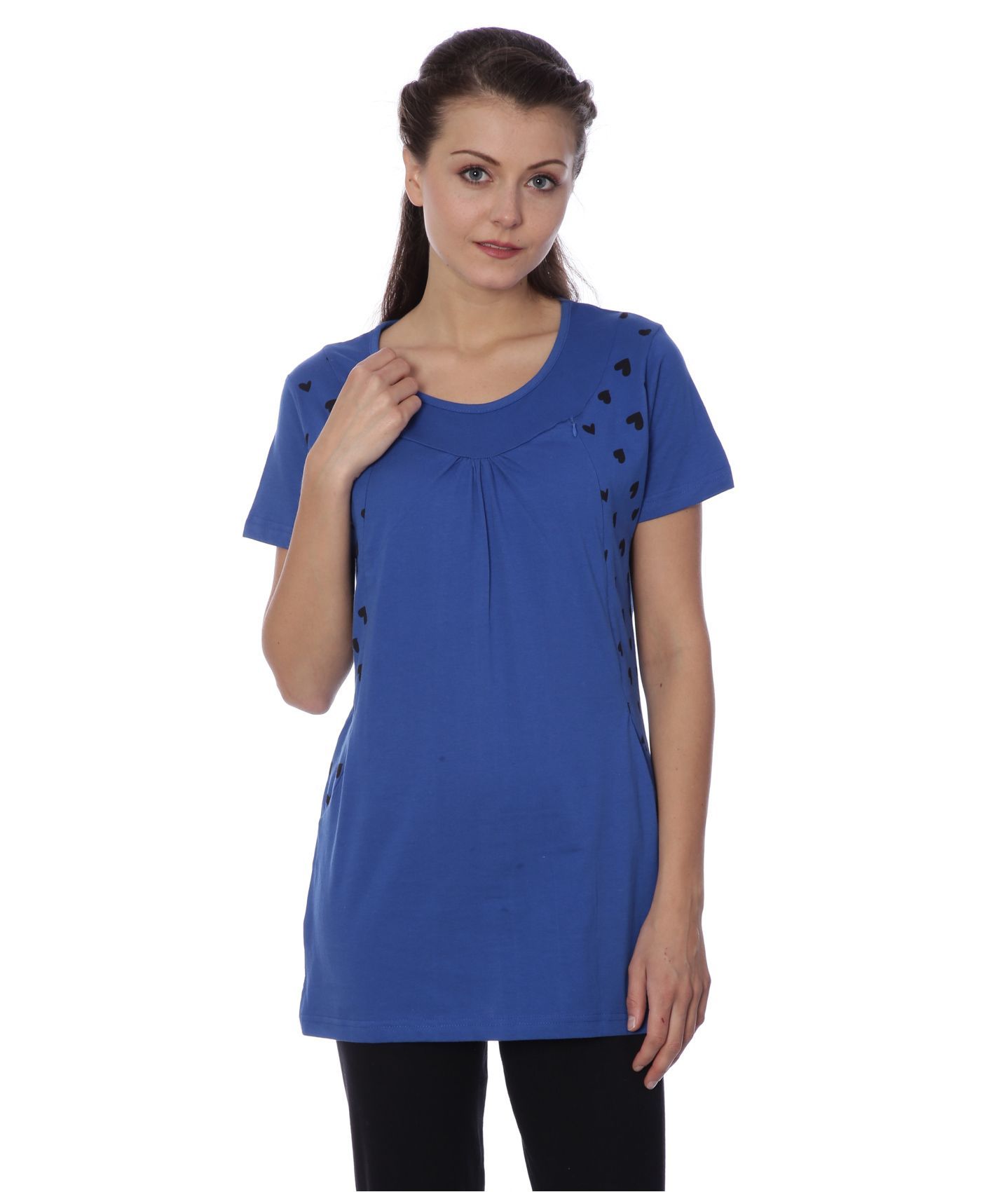 Buy Goldstroms Half Sleeves Maternity Top Heart Design - Royal