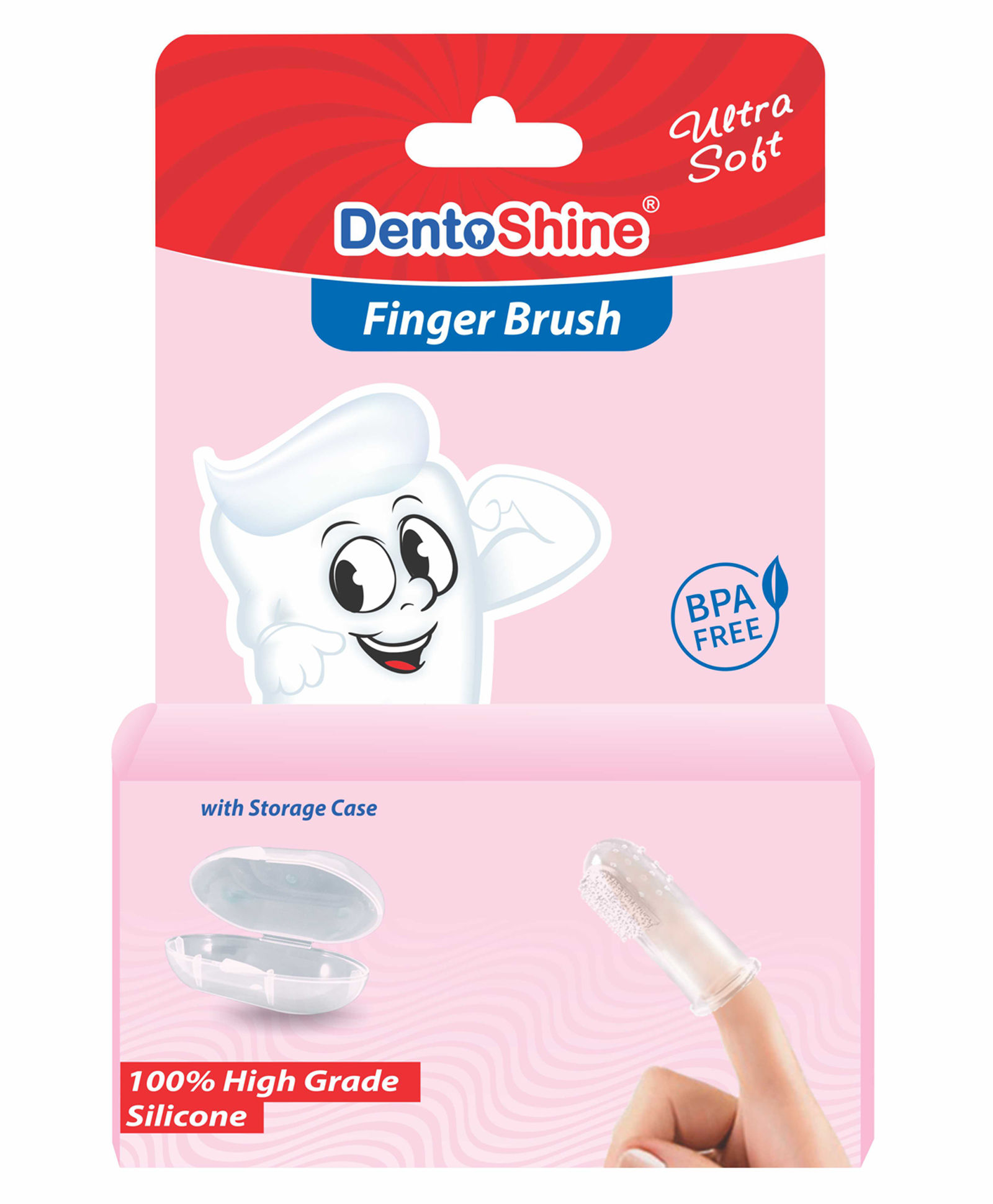 DentoShine Ultra Soft Finger Brush - Pink