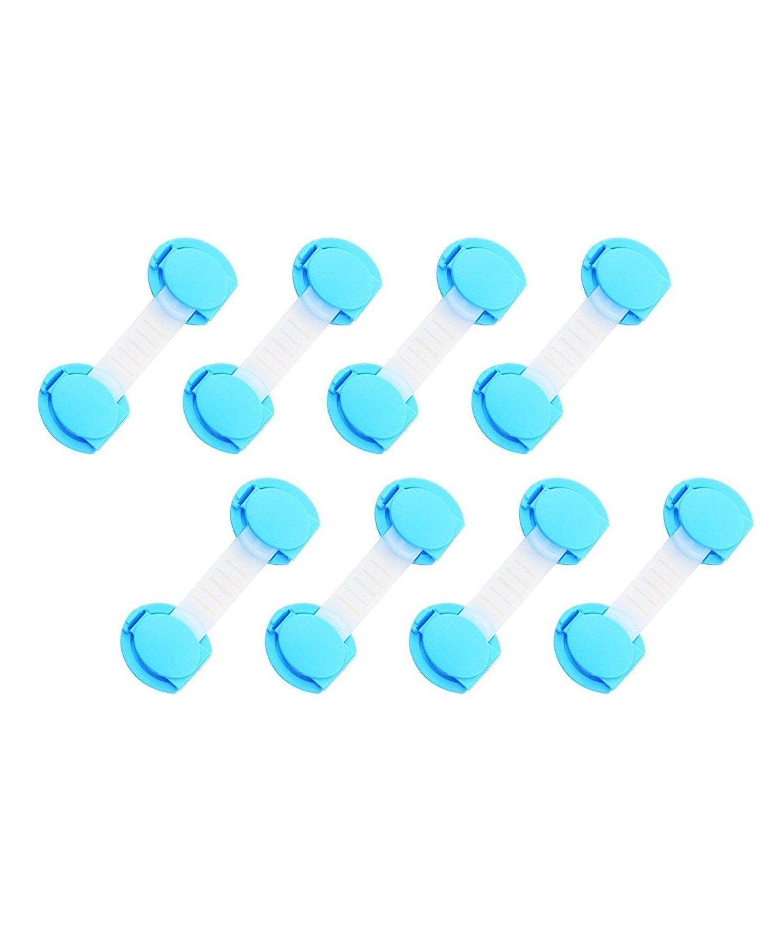 Kuhu Creations Safety Lock For Drawer Fridge Cabinet Pack Of 8 - Blue
