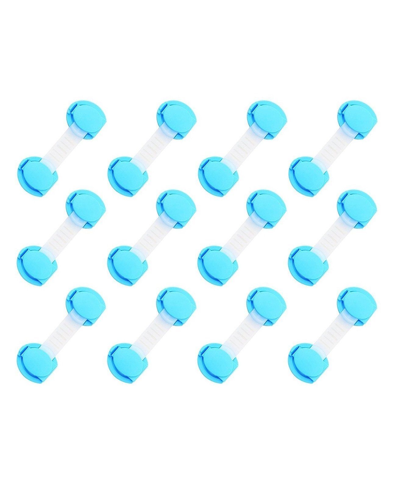 Kuhu Creations Safety Lock For Drawer Fridge Cabinet Pack Of 12 - Blue
