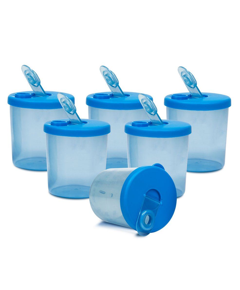 Small Wonder Baby Snack Jar With Dispenser Transparent Pack Of 6 - Blue