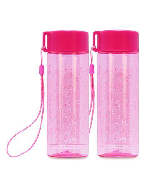 Small Wonder Gym Water Bottle Butterfly Design Pink Pack Of 2