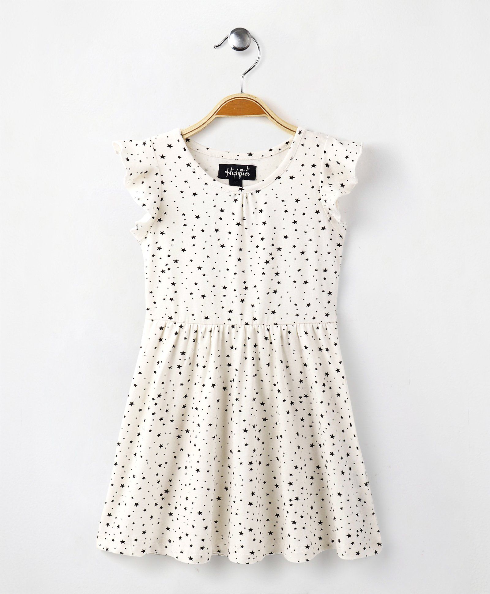Highflier Star Print Knitted Dress - White