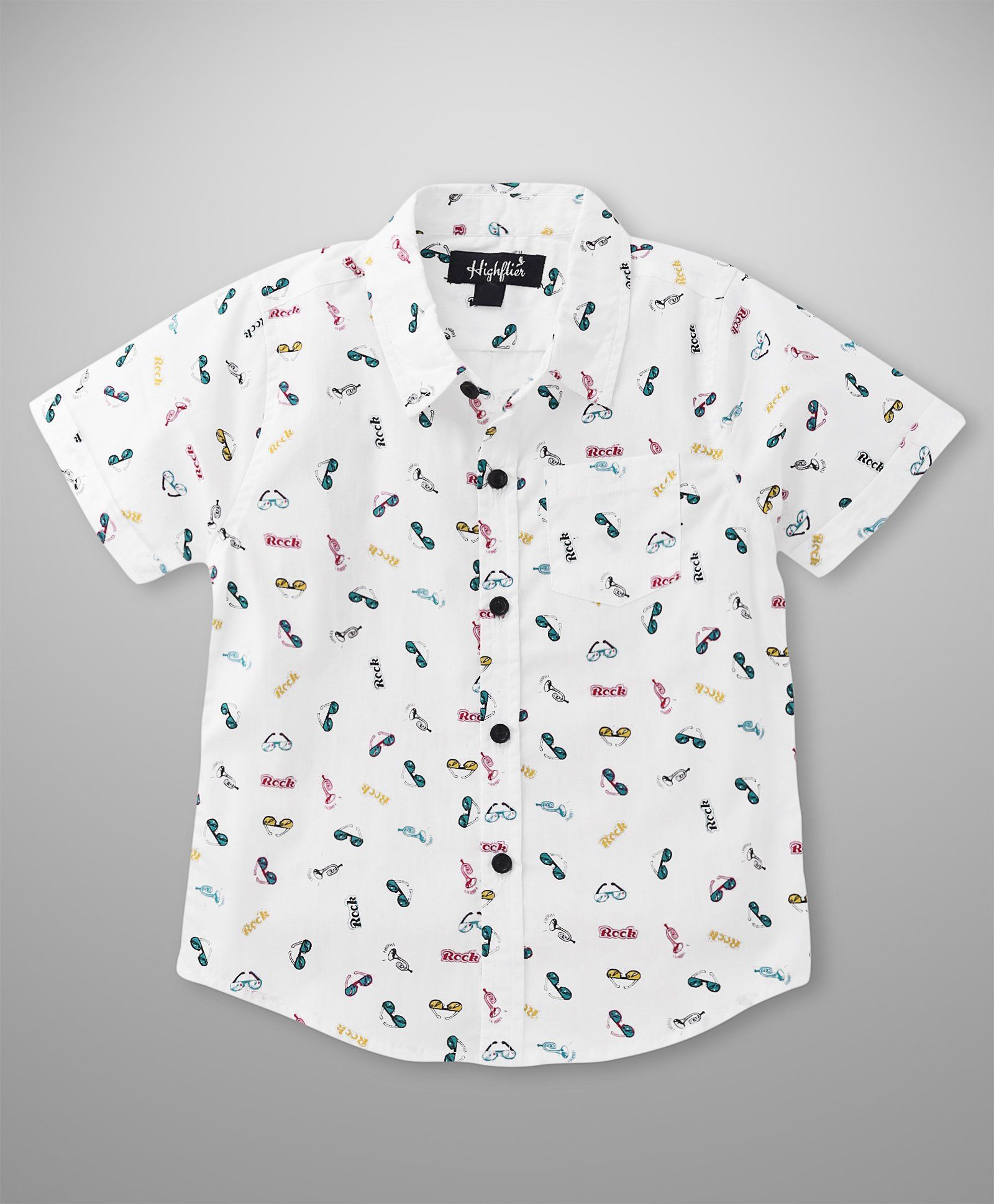 Highflier Rock Printed Shirt - White